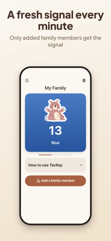 Screenshot: a new signal, a blue bear and the number 13